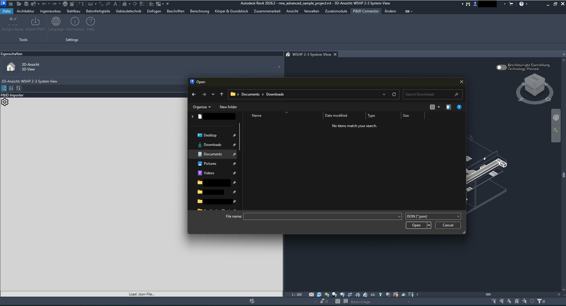 Importazione del file in Revit con il plugin