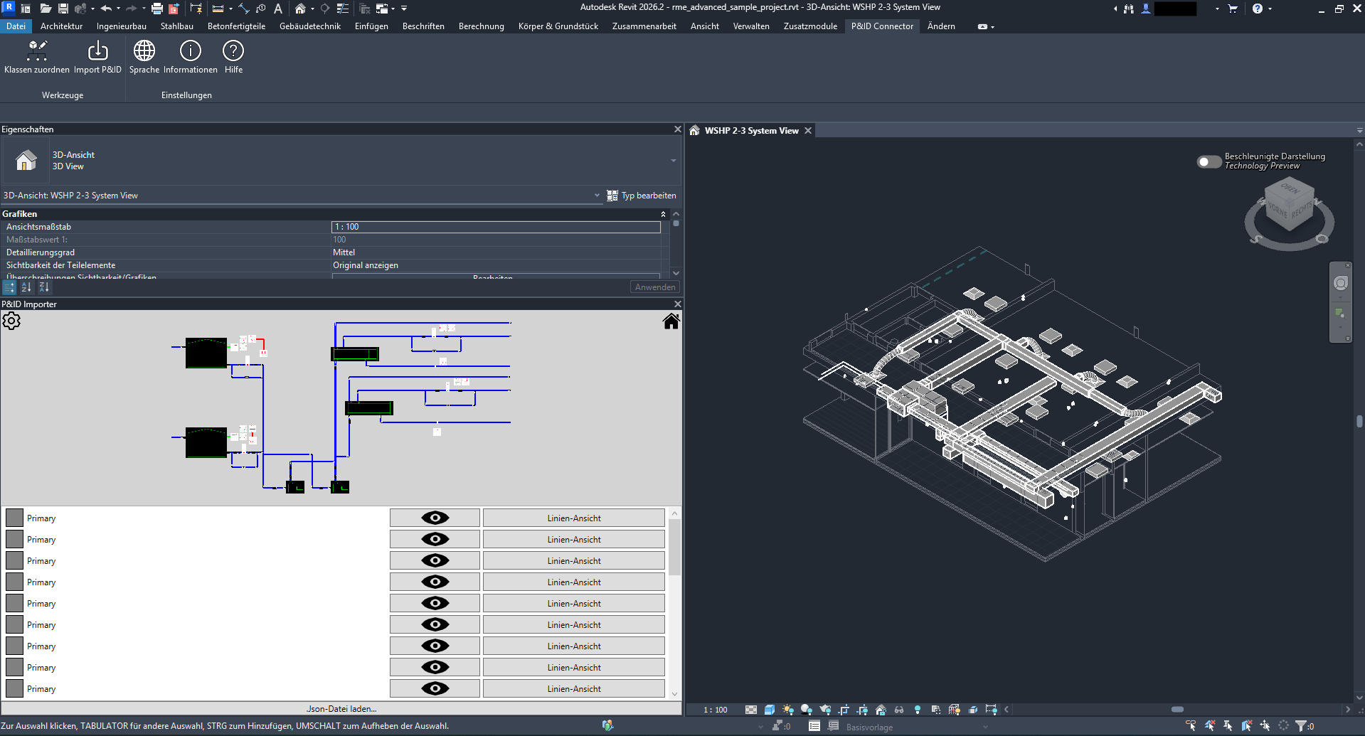 JSON Import fertig geladen