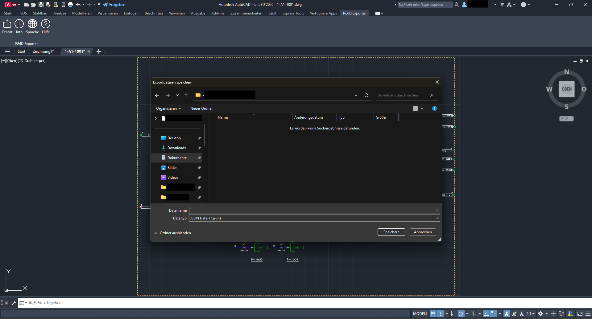 Plant3D Export-Dialog