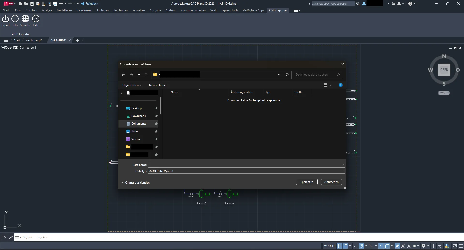 Plant3D Export-Dialog