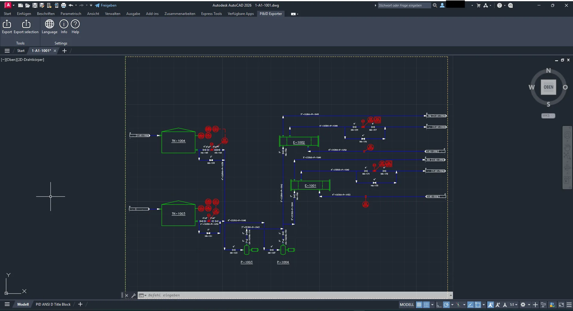 AutoCAD-hoofdweergave met ribbon