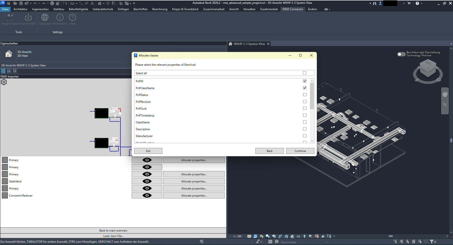 Select P&ID properties