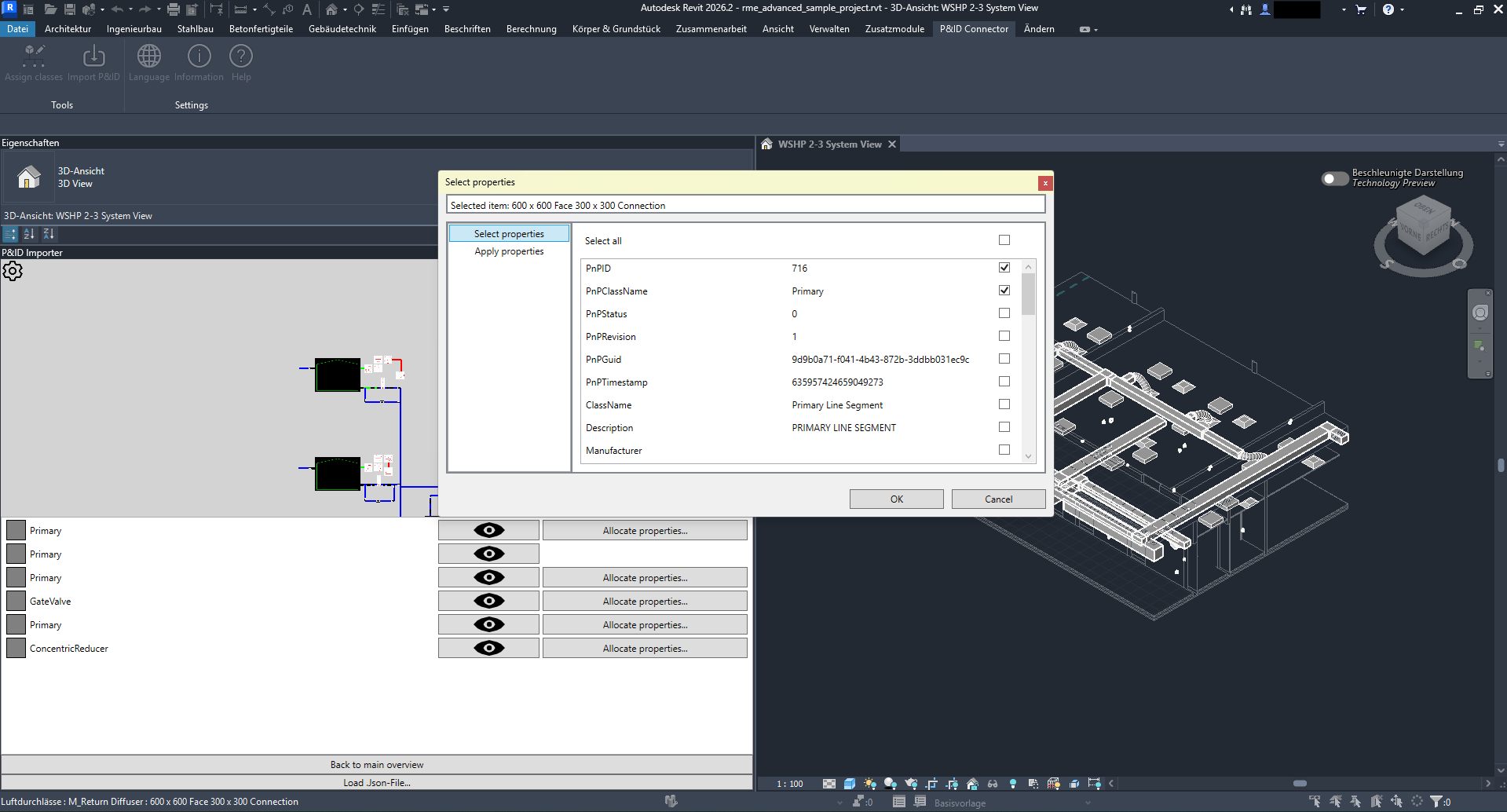 Select P&ID properties